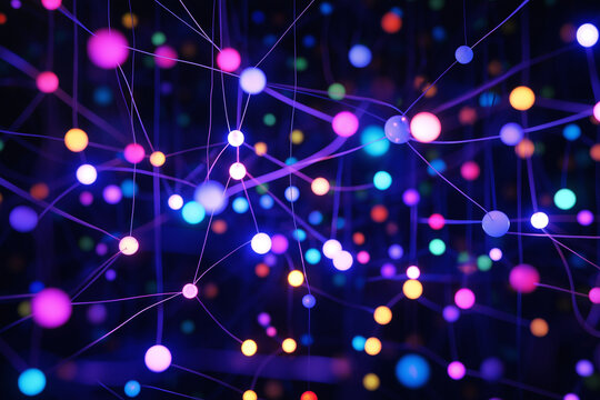 Global Network: Abstract IoT Visualization of Connected Devices and Data Flow ui ux nodes lines     