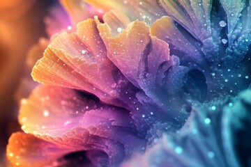 Abstract Colorful Flower Petals Glowing Softly
