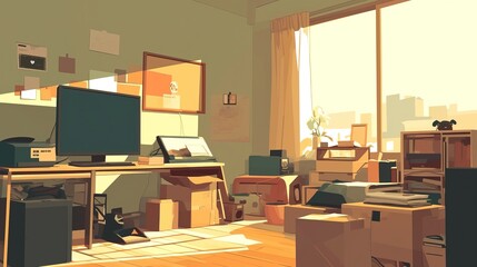 3d render room style animation