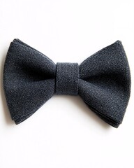 dark denim bow tie on white background
