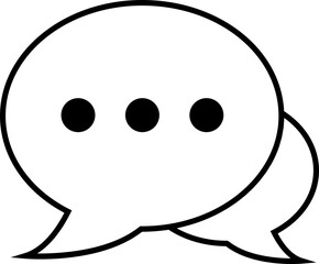 Chat message and Text line icon. Speech bubble symbol. Speech Bubble Collaboration Concept on isolated transparent background. Talk message Bubble chat icon, online communication, Conversation vector.