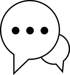 Chat message and Text line icon. Speech bubble symbol. Speech Bubble Collaboration Concept on isolated transparent background. Talk message Bubble chat icon, online communication, Conversation vector.