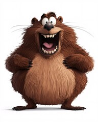 Happy cartoon character animal illustration