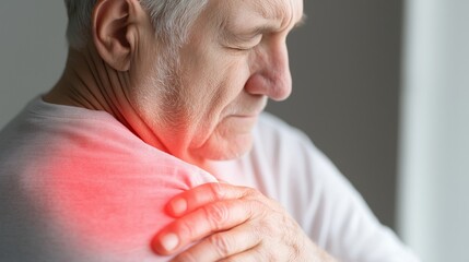 Fototapeta premium senior person having a shoulder pain
