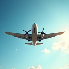 Retro Propeller Plane Against a Clear Blue Sky