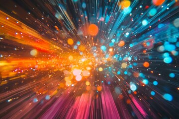 Abstract Colorful Light Burst Explosion Design