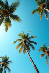 A Blue Sky With Palm Trees