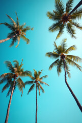 A Blue Sky With Palm Trees