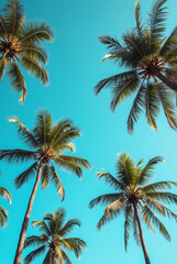 A Blue Sky With Palm Trees