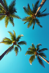 A Blue Sky With Palm Trees