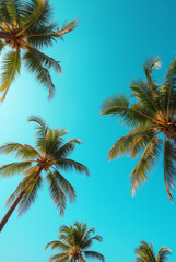 A Blue Sky With Palm Trees