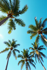 A Blue Sky With Palm Trees