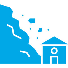 Landslide icon single vector illustration