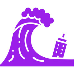 Tsunami icon single vector illustration