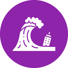 Tsunami icon single vector illustration