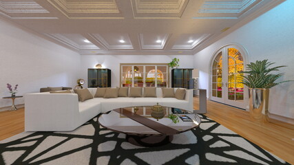 リビングダイニング　3DCGレンダリング