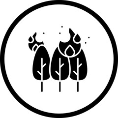Forest Fire icon single vector illustration