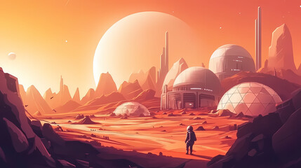 futuristic space colony