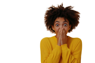 Astonishment! A Person's Amazed Reaction, Hands Covering Mouth in Shock and Surprise. Perfect for   