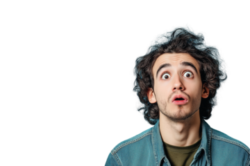 Confused Person, Open Mouth, Uncertainty, Doubt, Questioning Expression, Headshot, Portrait, Human  