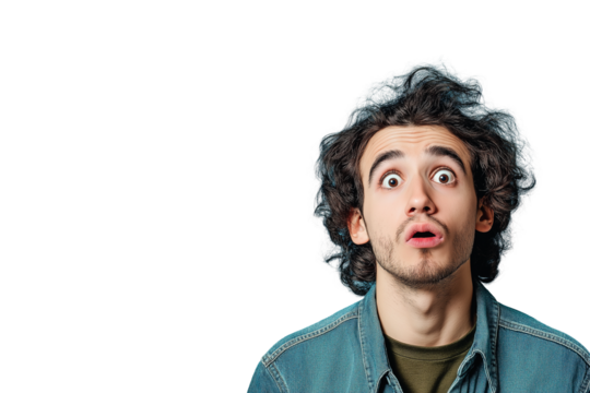 Confused Person, Open Mouth, Uncertainty, Doubt, Questioning Expression, Headshot, Portrait, Human  