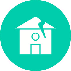 Earthquake Hitting House icon single vector illustration