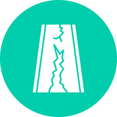 Earthquake on Road icon single vector illustration