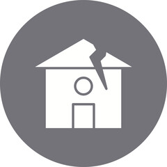 Earthquake Hitting House icon single vector illustration