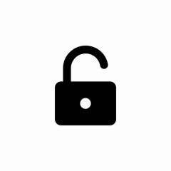 dark open lock icon sign vector