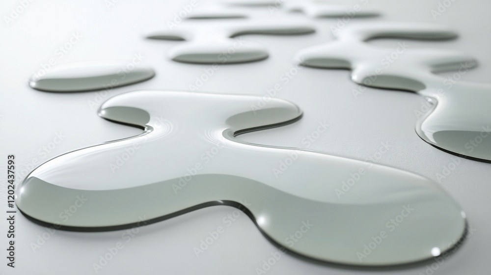 Aufkleber abstract image of several spilled liquid droplets on a light gray surface.