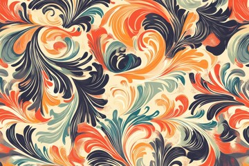 Vibrant swirls of color in an abstract floral design.