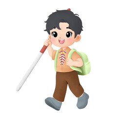 cheerful scout kid watercolor illustration