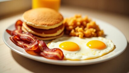 Bacon, Eggs, Pancakes, and Hashbrowns