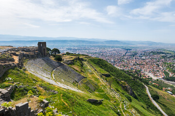 Theatre in Pergamon ancient city archaeological site in Bergama, Turkey