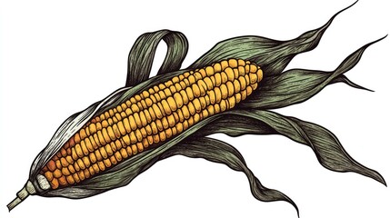 Close up of fresh yellow corn cob