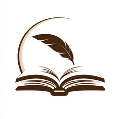 Book with feather pen illustration