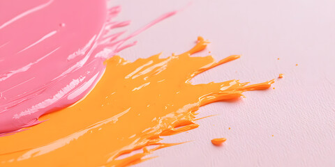 Abstract paint strokes in pink and orange.  A vibrant, artistic splash of color.