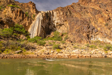 USA, Arizona, Grand Canyon National Park. Travertine Falls and Colorado River. © Danita Delimont