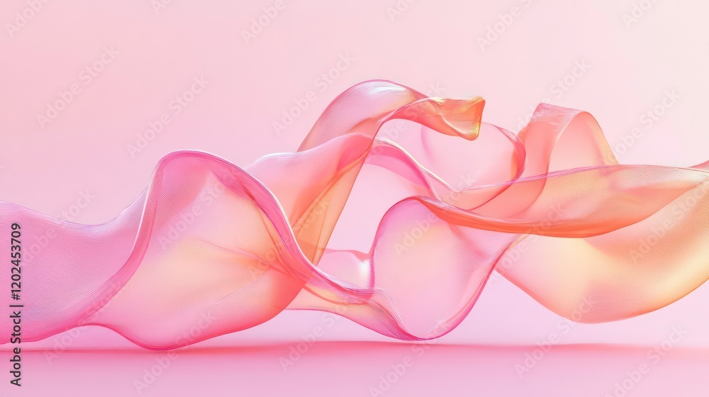Canvas Prints colorful abstract shapes flowing and intertwining on pink background