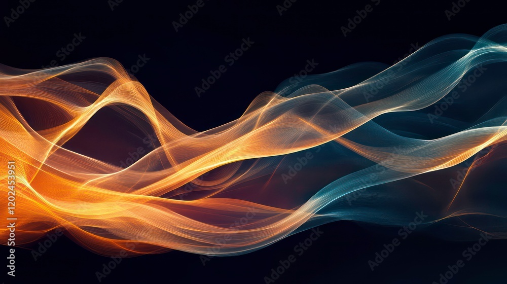Wall mural colorful abstract waves flowing in a dynamic motion