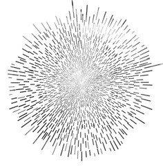 Fototapeta premium Radial, radiating lines, stripes abstract element. Distortion, deformation effect