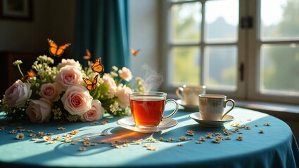 Tea, Flowers, and Magic in a Romantic Setting