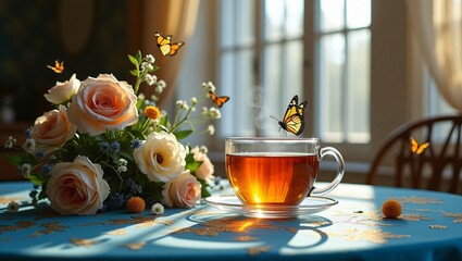 Tea, Flowers, and Magic in a Romantic Setting