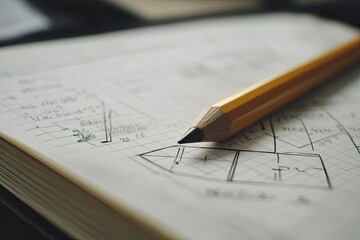 Sketches and notes blend seamlessly with sharpened pencil, showc