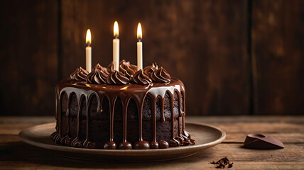 cake with a beautiful chocolate frosting	
