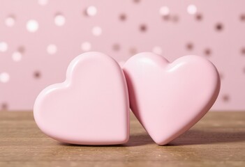 Obraz premium pink heart shaped candy