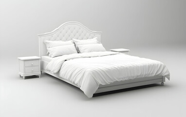 Elegant White Bedroom Suite:  A Luxurious and Serene Master Bedroom Design