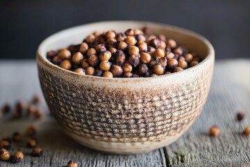 Natural bowl filled with assorted beans showcasing rich textures