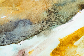 Watercolor background. Abstract painting. Background for a postcard. Spots of paint. Painting for the interior. Alla prima technique. Watercolor paper.