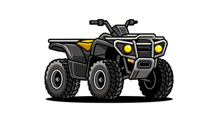 All-Terrain Vehicle Vector Illustration - Rugged Off-Road Quad Design with Bold Details